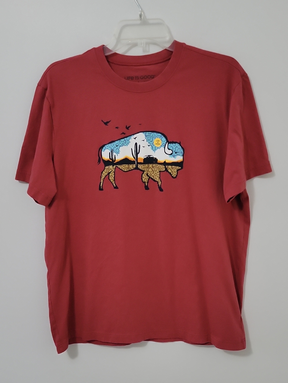 Life is Good Graphic Buffalo Desert T-Shirt, Size Large